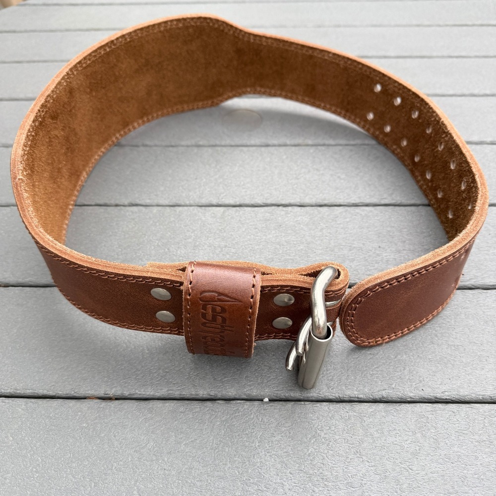 Aesthreadics Tapered Weightlifting Belt Medium Brown Leather Powerlifting Gym